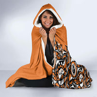 Canada Indigenous Orange Hooded Blanket Haida Art Thunder Bird