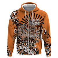 Canada Indigenous Orange Hoodie Haida Art Thunder Bird