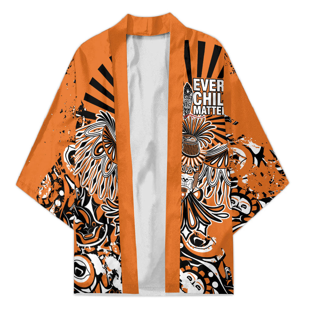 Canada Indigenous Orange Kimono Haida Art Thunder Bird