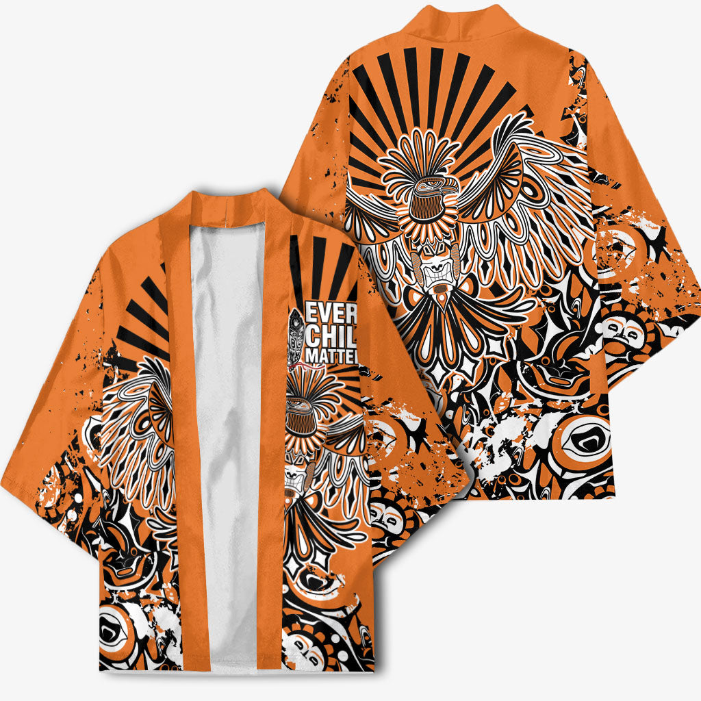 Canada Indigenous Orange Kimono Haida Art Thunder Bird