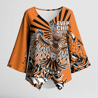 Canada Indigenous Orange Kimono Sleeve Blouse Haida Art Thunder Bird