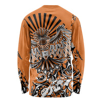 Canada Indigenous Orange Long Sleeve Shirt Haida Art Thunder Bird
