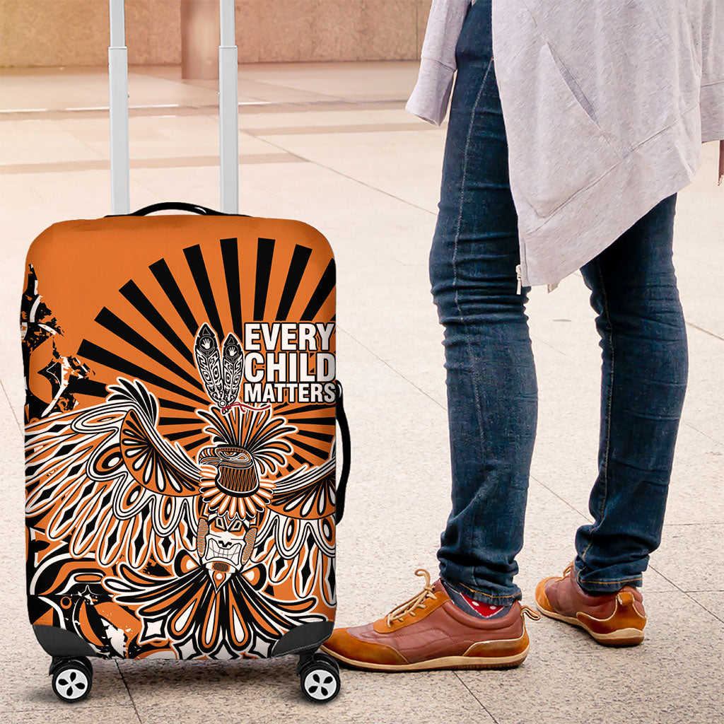 Canada Indigenous Orange Luggage Cover Haida Art Thunder Bird