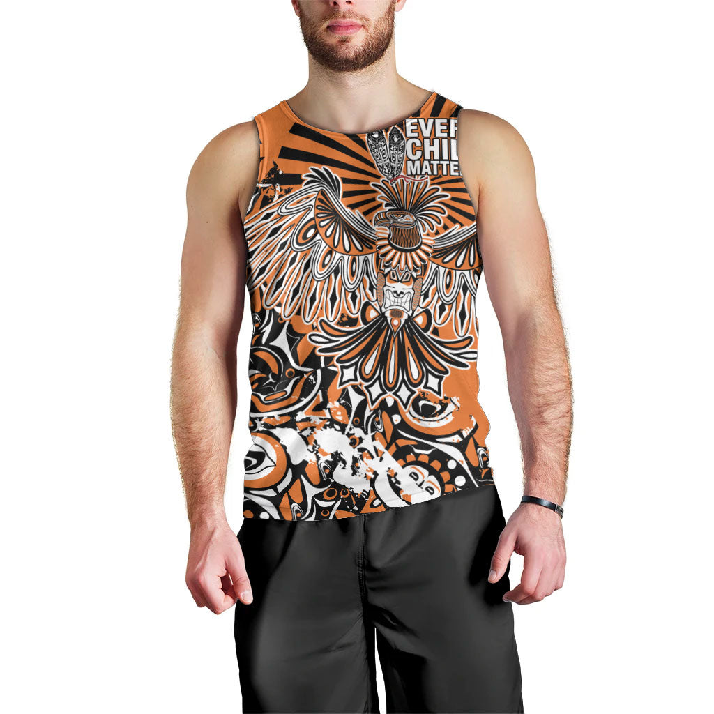 Canada Indigenous Orange Men Tank Top Haida Art Thunder Bird