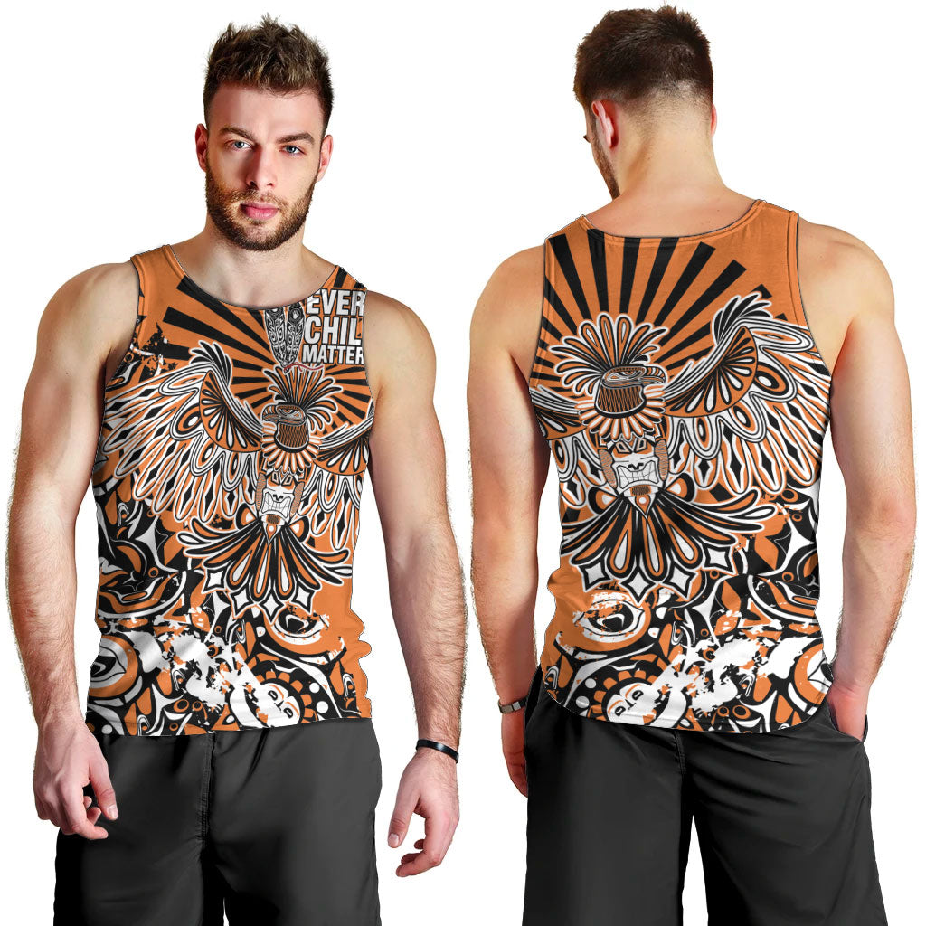Canada Indigenous Orange Men Tank Top Haida Art Thunder Bird