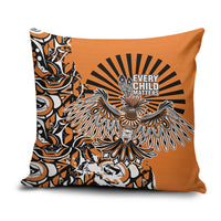 Canada Indigenous Orange Pillow Cover Haida Art Thunder Bird