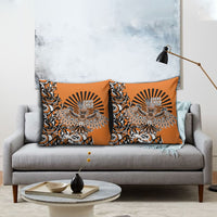 Canada Indigenous Orange Pillow Cover Haida Art Thunder Bird