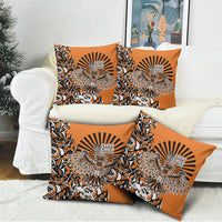 Canada Indigenous Orange Pillow Cover Haida Art Thunder Bird