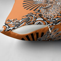 Canada Indigenous Orange Pillow Cover Haida Art Thunder Bird
