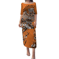 Canada Indigenous Orange Puletasi Haida Art Thunder Bird