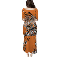 Canada Indigenous Orange Puletasi Haida Art Thunder Bird