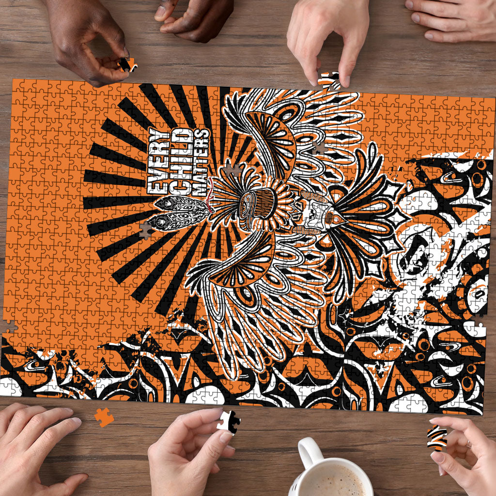Canada Indigenous Orange Puzzle Haida Art Thunder Bird