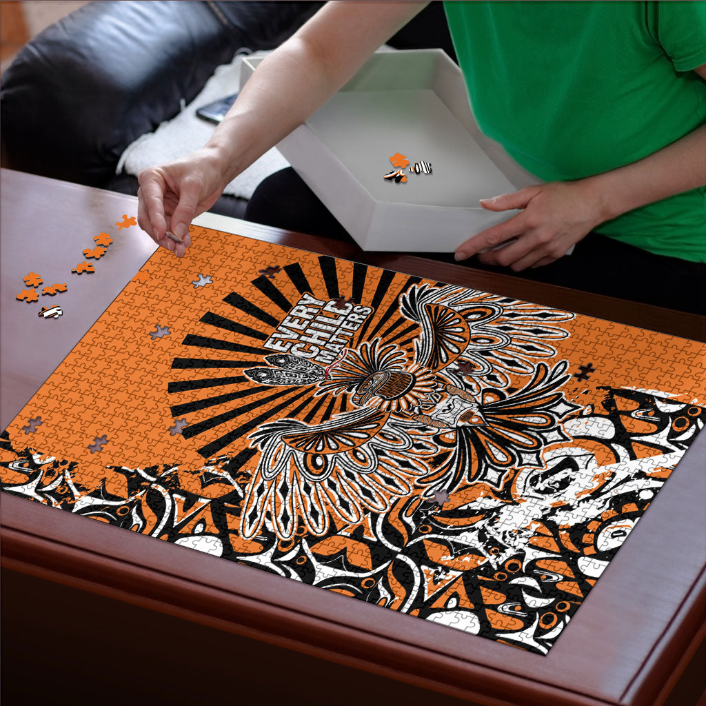 Canada Indigenous Orange Puzzle Haida Art Thunder Bird