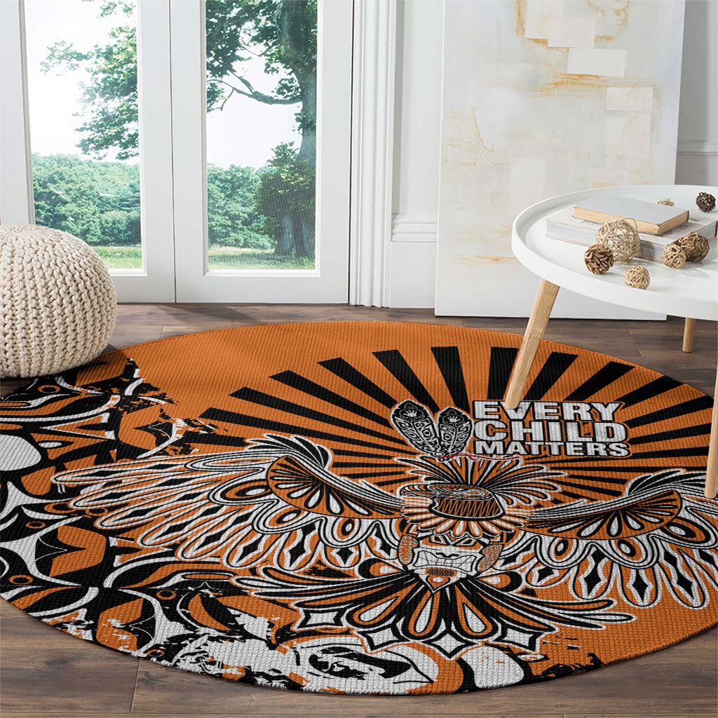 Canada Indigenous Orange Round Carpet Haida Art Thunder Bird