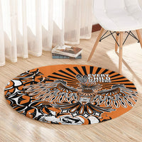Canada Indigenous Orange Round Carpet Haida Art Thunder Bird