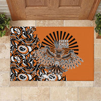 Canada Indigenous Orange Rubber Doormat Haida Art Thunder Bird