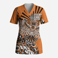 Canada Indigenous Orange Scrub Top Haida Art Thunder Bird
