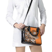 Canada Indigenous Orange Shoulder Handbag Haida Art Thunder Bird