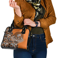 Canada Indigenous Orange Shoulder Handbag Haida Art Thunder Bird