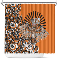 Canada Indigenous Orange Shower Curtain Haida Art Thunder Bird