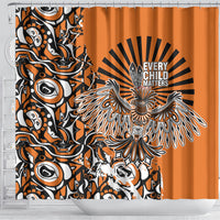 Canada Indigenous Orange Shower Curtain Haida Art Thunder Bird