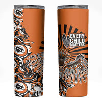 Canada Indigenous Orange Skinny Tumbler Haida Art Thunder Bird