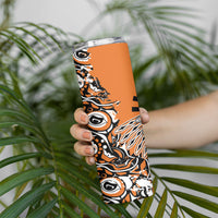 Canada Indigenous Orange Skinny Tumbler Haida Art Thunder Bird