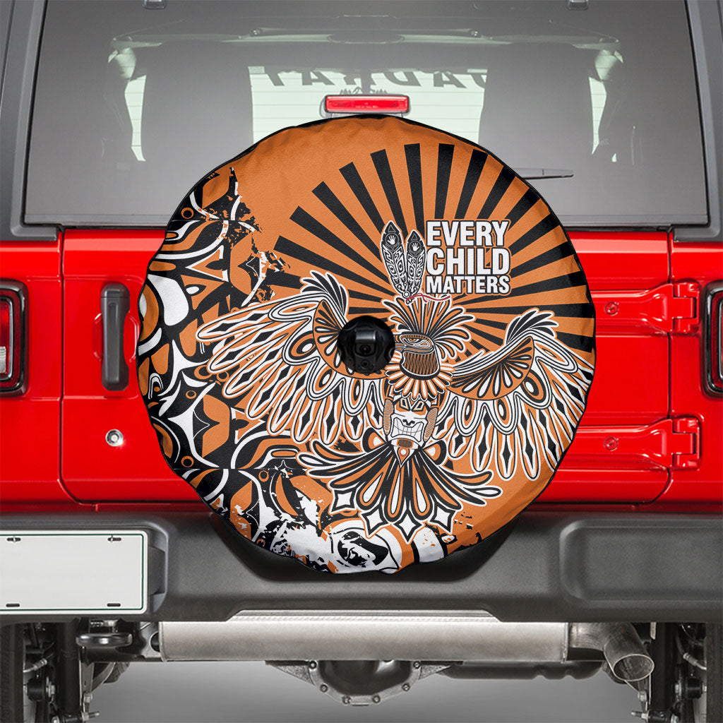Canada Indigenous Orange Spare Tire Cover Haida Art Thunder Bird