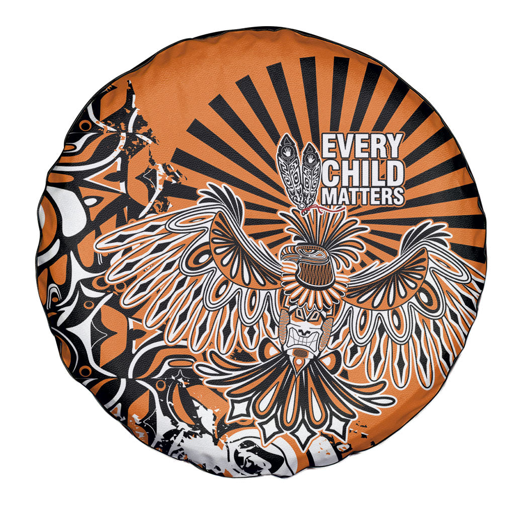 Canada Indigenous Orange Spare Tire Cover Haida Art Thunder Bird
