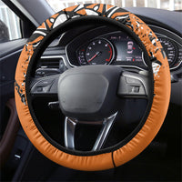 Canada Indigenous Orange Steering Wheel Cover Haida Art Thunder Bird