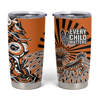 Canada Indigenous Orange Tumbler Cup Haida Art Thunder Bird