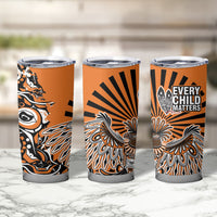 Canada Indigenous Orange Tumbler Cup Haida Art Thunder Bird