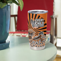 Canada Indigenous Orange Tumbler Cup Haida Art Thunder Bird