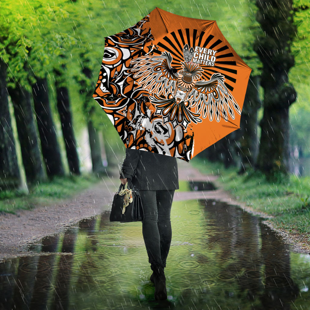 Canada Indigenous Orange Umbrella Haida Art Thunder Bird