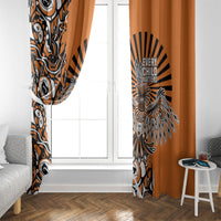 Canada Indigenous Orange Window Curtain Haida Art Thunder Bird