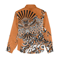 Canada Indigenous Orange Women Casual Shirt Haida Art Thunder Bird
