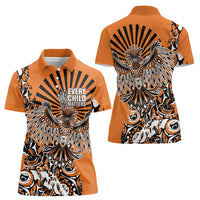 Canada Indigenous Orange Women Polo Shirt Haida Art Thunder Bird