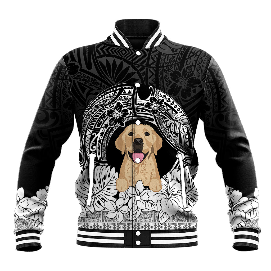Personalised Dog Baseball Jacket Golden Retriever With Polynesian Tapa Arch LT7 - Wonder Print Shop