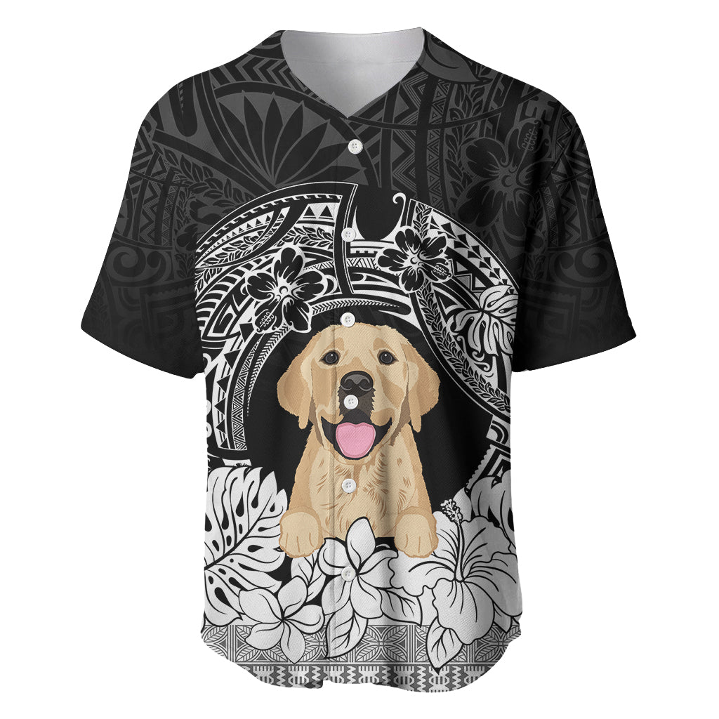 Personalised Dog Baseball Jersey Golden Retriever With Polynesian Tapa Arch LT7 - Wonder Print Shop