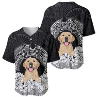 Personalised Dog Baseball Jersey Golden Retriever With Polynesian Tapa Arch LT7 - Wonder Print Shop