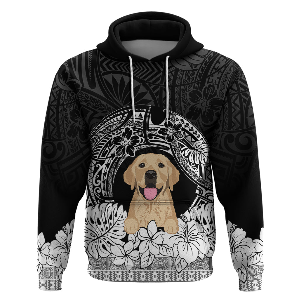 Personalised Dog Hoodie Golden Retriever With Polynesian Tapa Arch - Wonder Print Shop