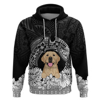 Personalised Dog Hoodie Golden Retriever With Polynesian Tapa Arch - Wonder Print Shop