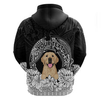 Personalised Dog Hoodie Golden Retriever With Polynesian Tapa Arch - Wonder Print Shop