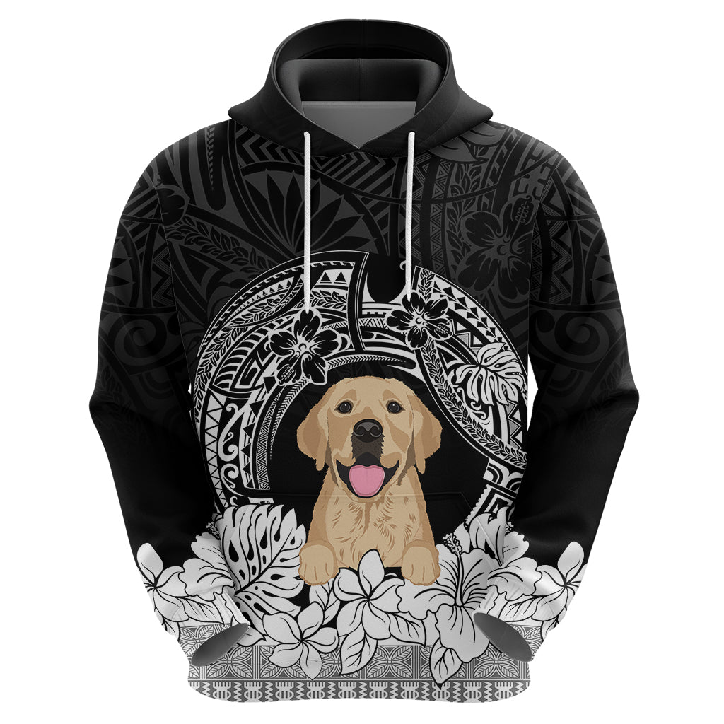 Personalised Dog Hoodie Golden Retriever With Polynesian Tapa Arch - Wonder Print Shop
