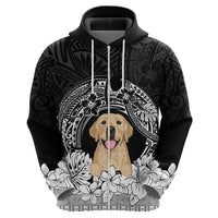 Personalised Dog Hoodie Golden Retriever With Polynesian Tapa Arch - Wonder Print Shop