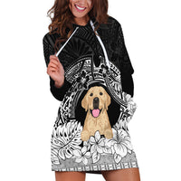 Personalised Dog Hoodie Dress Golden Retriever With Polynesian Tapa Arch - Wonder Print Shop
