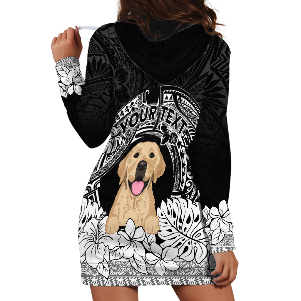 Personalised Dog Hoodie Dress Golden Retriever With Polynesian Tapa Arch - Wonder Print Shop