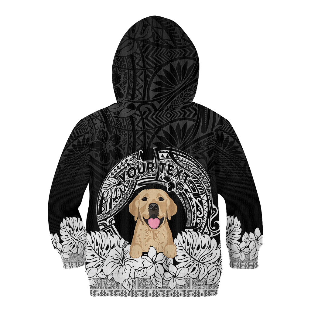 Personalised Dog Kid Hoodie Golden Retriever With Polynesian Tapa Arch - Wonder Print Shop