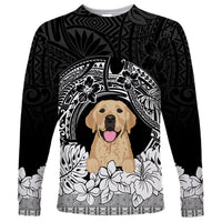 Personalised Dog Long Sleeve Shirt Golden Retriever With Polynesian Tapa Arch - Wonder Print Shop