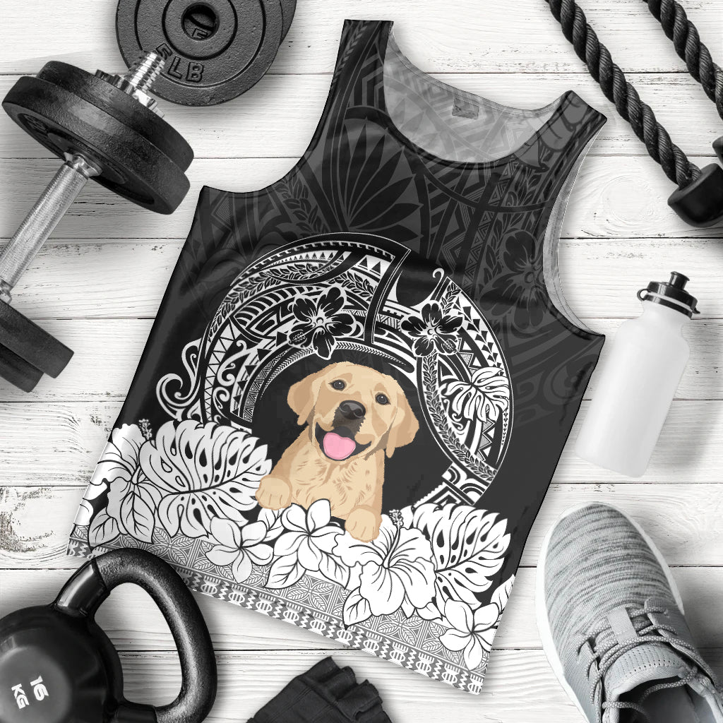 personalised-dog-men-tank-top-golden-retriever-with-polynesian-tapa-arch